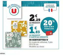 Bi1 U 30 Serviettes offre
