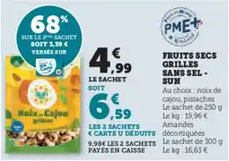 Hyper U Fruits secs grilles sans sel- sun offre