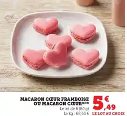 Hyper U Macaron cœeur framboise ou macaron cœur offre
