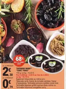 E.Leclerc Tapenade noire CROC FRAIS offre