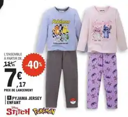 E.Leclerc PYJAMA JERSEY ENFANT offre