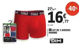 E.Leclerc 6 LOT DE 3 BOXERS HOMME offre