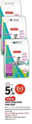 E.Leclerc Zolux Tapis d'Education pour Chiot offre