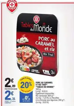 E.Leclerc Porc Au Caramel Et Riz Thaï offre