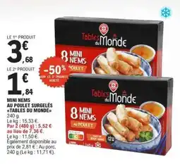 E.Leclerc MINI NEMS AU POULET SURGELÉS TABLES DU MONDE offre