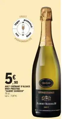 E.Leclerc AOC Crémant d'Alsace Brut Prestige 'Albert Schoech' offre