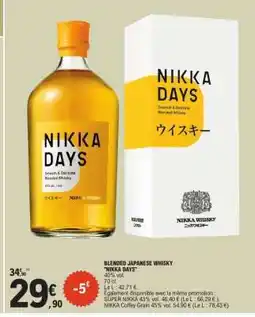 E.Leclerc BLENDED JAPANESE WHISKY “NIKKA DAYS” offre