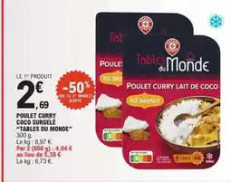 E.Leclerc POULET CURRY COCO SURGELÉ “TABLES DU MONDE” offre