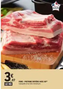 E.Leclerc Porc : Poitrine Entière Avec Os offre
