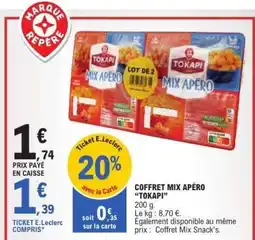 E.Leclerc COFFRET MIX APÉRO “TOKAPI” offre