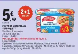 E.Leclerc FILETS DE MAQUEREAUX 'SAUPIQUET' offre