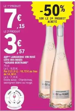 E.Leclerc AOP Languedoc Vin Rosé Côte des Roses 'Gérard Bertrand' offre