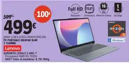 E.Leclerc PC PORTABLE IDEAPAD SLIM 3 15AMN8 offre