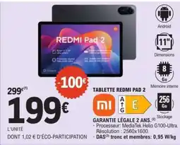 E.Leclerc TABLETTE REDMI PAD 2 offre