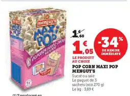 Hyper U Pop corn maxi pop menguy's offre
