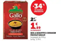 Hyper U Riz a risotto cuisson facile gallo offre