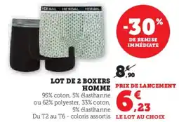 Hyper U Lot de 2 boxers homme offre