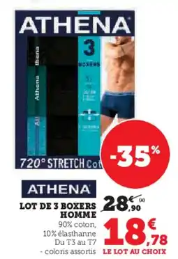Hyper U Lot de 3 boxers 28 homme offre