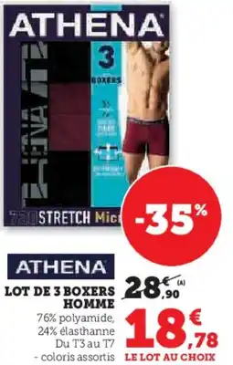 Hyper U Lot de 3 boxers homme offre