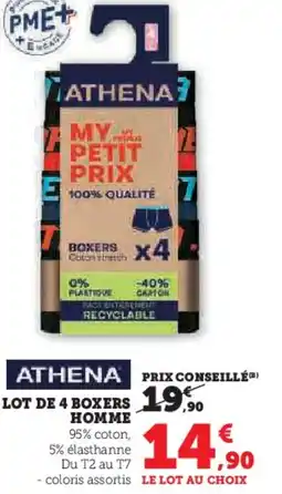 Hyper U Lot de 4 boxers homme offre