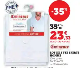 Hyper U Lot de 2 tee shirts homme offre