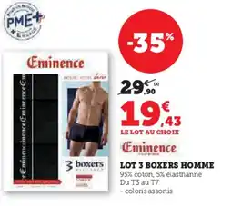 Hyper U Lot 3 boxers homme offre