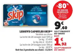 Hyper U Lessive capsules skip offre