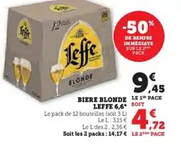 Hyper U Biere blonde le leffe 6,6° offre