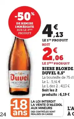 Hyper U Biere blonde duvel 8,5° offre