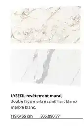 IKEA Lysekil revêtement mural, double face marbré scintillant blanc offre