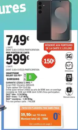 E.Leclerc Espace Culturel Smartphone galaxy s25 fe a samsung g offre