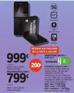 E.Leclerc Espace Culturel Smartphone galaxy z flip7 fe offre