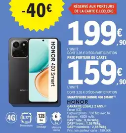 E.Leclerc Espace Culturel Smartphone honor 400 smart honor offre