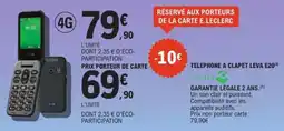 E.Leclerc Espace Culturel Telephone a clapet leva e20 doro offre