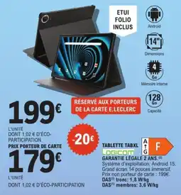 E.Leclerc Espace Culturel Tablette tabxl logicom offre