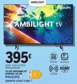 E.Leclerc Espace Culturel Tv led 55pus8000 55" offre