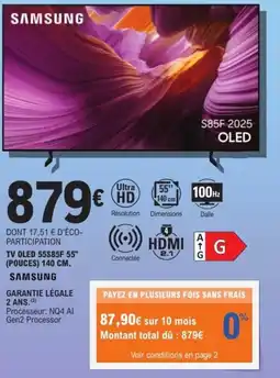 E.Leclerc Espace Culturel Tv oled 55s85f 55" offre