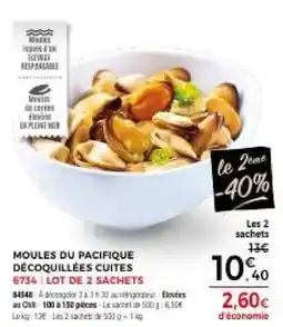 Thiriet Moules du pacifique décoquillées cuites offre