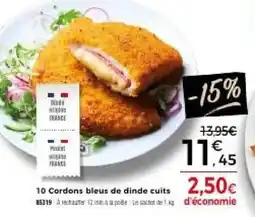 Thiriet 10 cordons bleus de dinde cuits offre