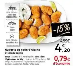 Thiriet Nuggets de colin d'alaska et mozzarella offre