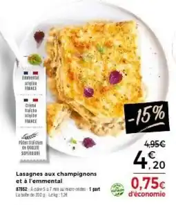 Thiriet Lasagnes aux champignons et à l'emmental offre