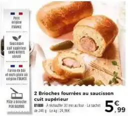 Thiriet 2 brioches fourrées au saucisson cuit supérieur offre