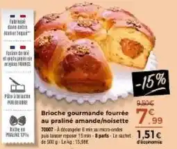 Thiriet Brioche gourmande fourrée au praliné amande,noisette offre
