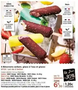 Thiriet 6 bâtonnets sorbets, glace à l'eau et glaces offre