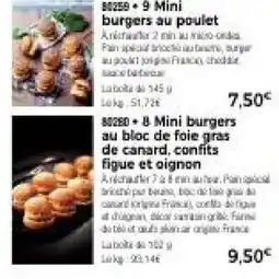 Thiriet 8 Mini burgers au bloc de foie gras de canard, confits fique et oignon offre
