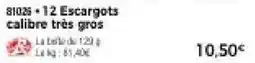 Thiriet 12 Escargots calibre très gros offre