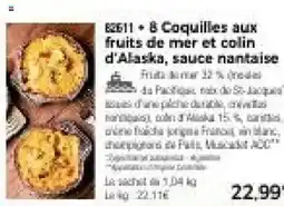 Thiriet 8 Coquilles aux fruits de mer et colin d'Alaska, sauce nantaise offre