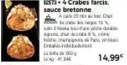 Thiriet 4 Crabes farcis, sauce bretonne offre