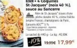 Thiriet 4 coquilles st-jacques noix 40 % sauce au sancerre offre