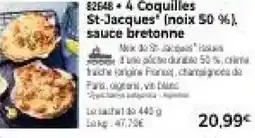 Thiriet 4 Coquilles St-Jacques noix 50 % sauce bretonne offre
